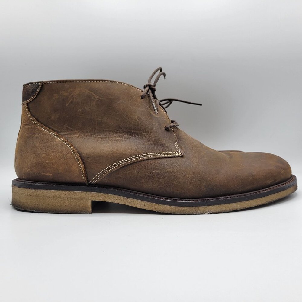 Johnston Muphy Copeland Chukka Leather Ankle Boots 11.5 M Brown - Picture 2 of 16